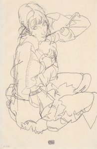 Ragazza seduta da Egon Schiele